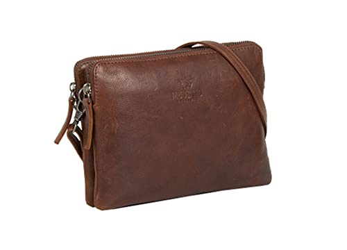 Bolso de cuero MUSTANG Catania marrón con acabados de alta calidad en bandolera