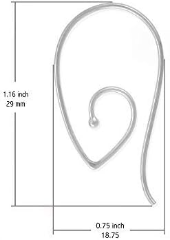 Boma Jewelry Sterling Silver Teardrop Pointed Spiral Pull Through Wire Hoop Earrings - Image 4