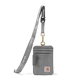 Carhartt unisex adult Nylon Duck Id Holder and Lanyard, Water-repellent Canvas Id Holder With Reflective Lanyard Wallet, Nylon Duck (Gravel), One Size US
