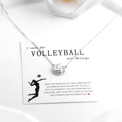 Sport Ball Pendant Necklace for Women - 925 Sterling Silver Softball/Volleyball/Soccer/Basketball/Tennis Sports Ball Jewelry Accessories Team Coach Gifts for Fans3