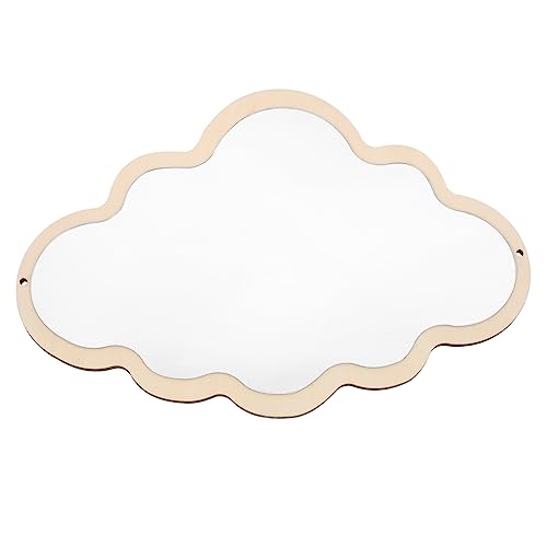 Baluue Nordic Cloud Shape Safety Mirror Detachable Base for Wooden Design for Decorating Rooms and for Playtime
