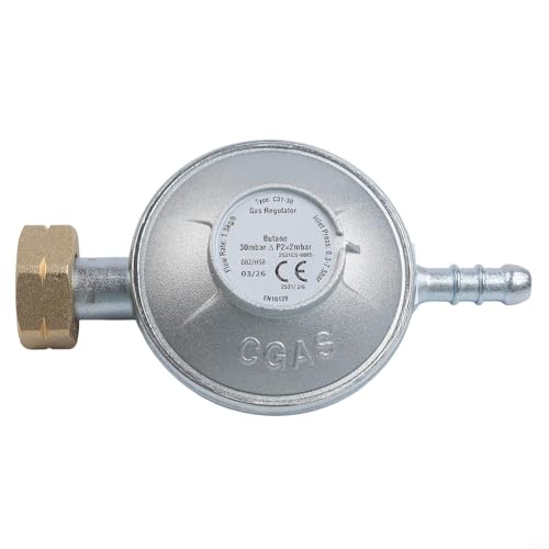 Regulador de botella de gas de 30 mbar 50 mbar con conexión G1/4-LH para camping, barbacoa, parrilla, cocina al aire libre, válvula reductora de baja presión, ajuste de seguridad, botellas de gas (30