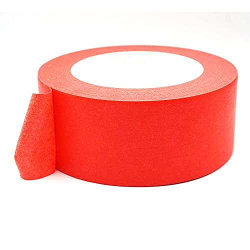 Image of Red Painters Tape 2 inch Wide, Red Masking Tape 2 inch x 55 Yards Paper Tape for Arts DIY Crafts Painting Labeling Decoration School Projects Home Office