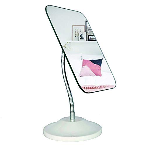 Flexible Gooseneck Desk Makeup Mirror,360°Rotation 7.87x9.45inch Large