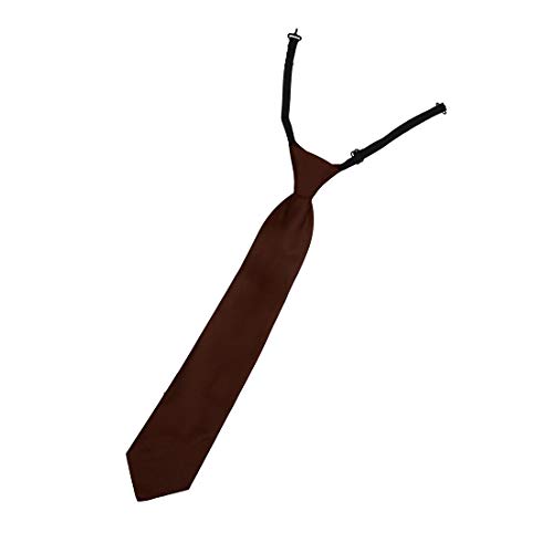 Image of Dan Smith DGDE0017-12 Dark Brown Kids Plain Waistcoat Microfiber Gift For Fashion Children Vest with Matching Neck Tie for Age 12