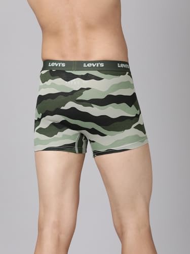 Image of Levi's 022 Trunk for Men | Cotton Stretch Fabric | Printed Men's Underwear | Anti-Roll Waistband | Extra Supportive Gusset | Functional Fly | No Ride-Up | Mid Length Fit | Tagless | Pack of 3