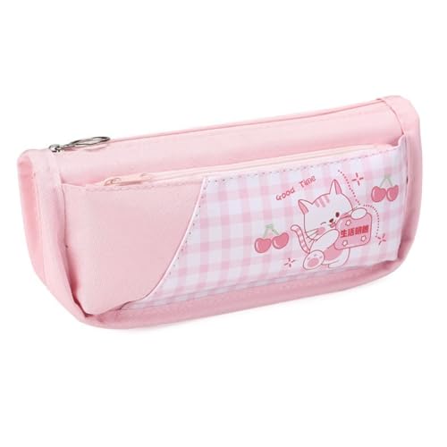 Sarpoer - Estuche de lápices para lápices, diseño de Kawaii, rosa