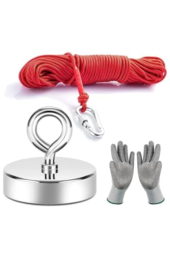 60 Mm Magnet Fishing; Neodyum Pot Mıknatıs Seti, Halat Eldiven, Kancalı Mıknatıs Balıkçılığı