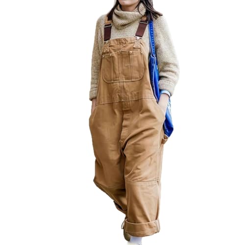 Pantalones de trabajo sueltos de lona para hombre en color marrón 5