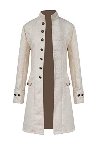 FuliMall Cappotto Lungo da Uomo Steampunk Gothic