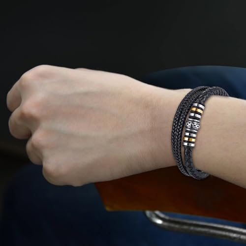 Pulsera de cuero trenzada para hombre miniatura 2