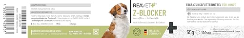 ReaVET Z-Blocker Tabletten 120 Stück – Mit Bierhefe, Schwarzkümmel & Kokos I 8 Monatsrationen für Hunde Aller Rassen & jeden Alters I Optimal für Hunde für Jede Jahreszeit