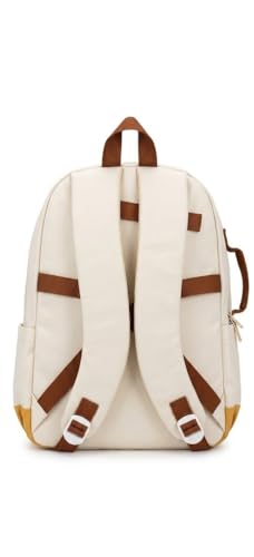 Image of YUMA Graffiti Print Backpack, White and Black, Multi-Pocket, Casual Style, for Women
