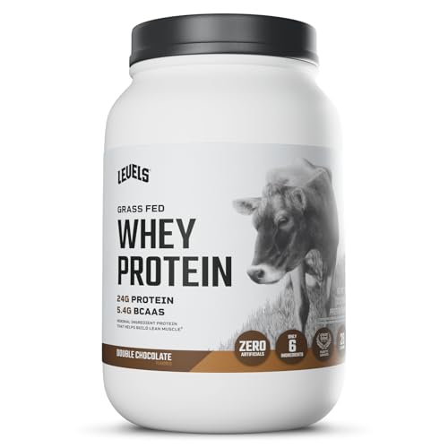 Image of Levels Grass Fed Whey Protein Powder, No Artificials, 24G of Protein, Double Chocolate, 2LB