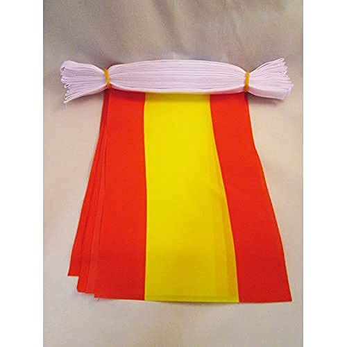 Image of AZ FLAG Spain without arms 6 meters BUNTING Flag 20 flags 9'' x 6'' - Spanish civil STRING flags 15 x 21 cm
