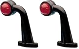 Hella 2XS 950 071-031 Umrissleuchte - Begrenzungsleuchte - Anhänger - Wohnwagen - Halogen - 24V - Anbau - ECE/ADR/GGVS - Lichtscheibenfarbe: milchweiß/rot/weiß - seitlicher Anbau (Packung mit 2)