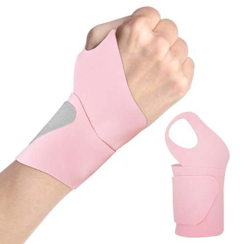 Mezeic Wrist Brace for TFCC Tear, Ultra Thin Adjustable Wrist Support Hand & Wrist Brace Compression Wrist Strap for Tendonitis Arthritis Pain Relief, Sport, Fitness - Pink