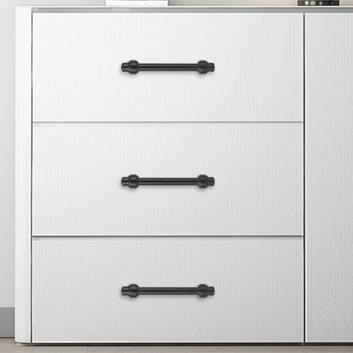 BUKOBYHE 10 Pack 3-3/4 Inch(96mm) Kitchen Cabinet Handles Matte Black Cabinet Pulls Zinc Alloy Drawer Pulls Solid Kitchen Hardware by BUKOBYHE - Image 5