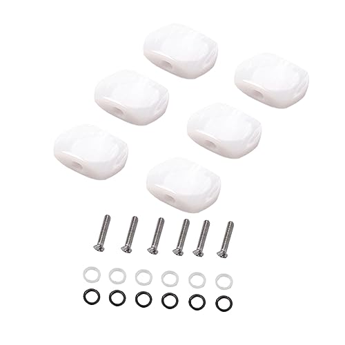 BIUDECO 6 Piezas Cabezal De Cuerda Conjunto Blanco Clásico Para Guitarra Eléctrica Clavijas De...