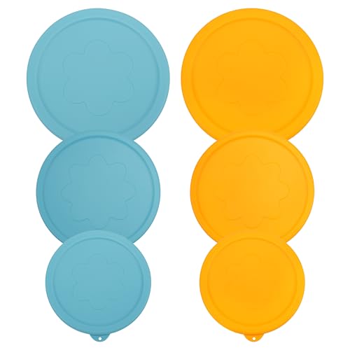 Image of LUVCOSY 1 Cup 2 Cup 4 Cup Round Silicone Replacement Lids for Pyrex 7202-PC, 7200-PC, 7201-PC Glass Bowls, 6 Pack, Microwave & Dishwasher & Freezer Safe (Container not Included)