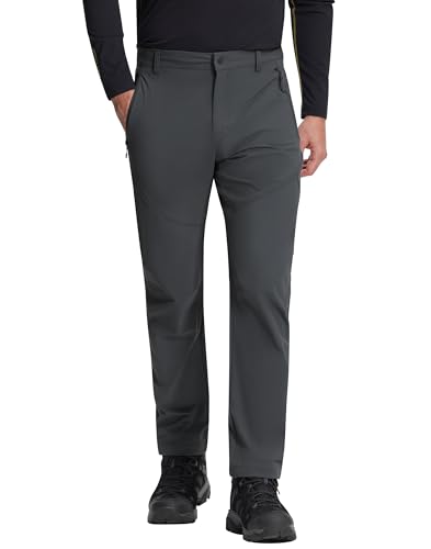 Pioneer Camp Wanderhose Herren Outdoor Hose Trekkinghose Atmungsaktiv Wasserabweisend Funktionshose Herren Arbeitshose Mit Taschen Leicht Schnell Trocknend(Charcoal Grey;L)