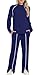 WIHOLL 2 Piece Sets for Women Early Fall Fashion 2025 Lounge Sets Wide Leg Pants Sweatsuits Travel Outfits Navy S