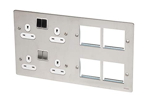 Plaque Ultimate Schneider Electric blanche double prise de luxe