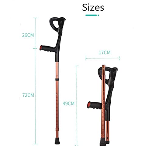 1 paio di stampelle per avambraccio per adulti, bastone da passeggio ergonomico, stampelle per adulti, 2 stampelle per avambraccio di supporto per deambulazione per adulti, stampelle regolabili,