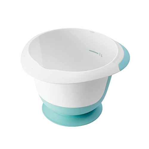 keeeper Bol mélangeur avec ventouse et surface antidérapante, plastique , 1,5 l, Mariella, vert menthe/blanc