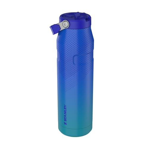 Image of Stanley 1913 Flip Straw Sports Water Bottle 1.06L - Pacific Hypergrip | 15 Hours Cold - 4 Days Iced - BPA-Free - Leak Resistant - Dishwasher Safe - Fits Cup Holder
