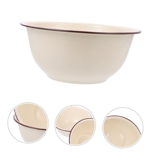 Cabilock Tazón Esmaltado Retro Blanco Marfil para Cocina miniatura 5