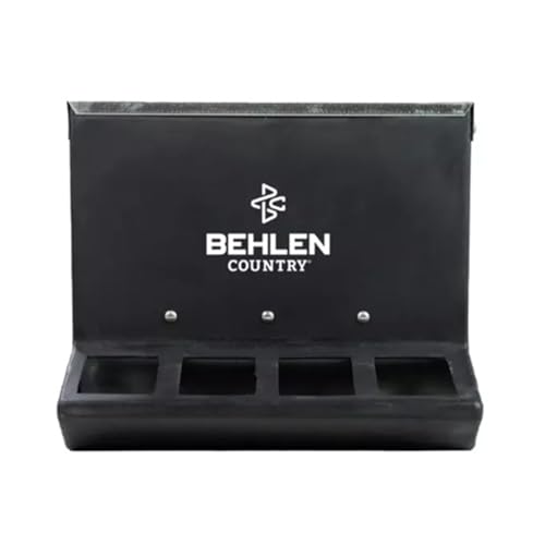 Behlen Country SafeStart 4-Hole Poly Creep Feeder - Black | Durable, Rust-Free, Adjustable Feeder for Calves, Goats & Young Livestock | Easy-Clean Poly Hopper with Weather-Resistant Galvanized Lid