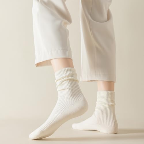Image of Flydo 6 Pack Women's Crew Socks - Cotton, Cute Casual Athletic Soft Aesthetic