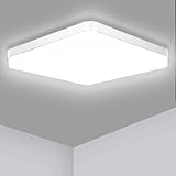 Ouyulong Lampara Led Techo Cuadrada 36W, Plafón Baño Impermeable IP54,23CM 4350LM 6500K Plafon Cocina, Para Pasillo Dormitorio Balcón Garaje salon