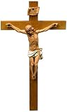 Crucifixes Krucyfiks Fontanini zawiera ręcznie malowane ciało Chrystusa na drewnianym krzyżu, 30 cm