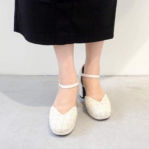 あしながおじさん] 厚底Vカットストラップパンプス (by_8700187