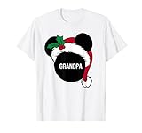 Disney Mickey Mouse Santa Hat GRANDPA Holiday Family T-Shirt T-Shirt