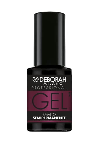 Deborah Milano - Smalto Semipermanente Gel N.21 Burgundy, Effetto Plumping a Lunga Durata, Dona Unghie Intense e Brillanti, 4.5 ml