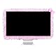 Kingshion Computer-Monitorabdeckung, niedlich, 81,3 - 96,5 cm, mit niedlicher elastischer Stifttasche, Schleife, TV-LCD-Bildschirm, Dekoration, Staubschutz, Spitzenstoff, Rosa