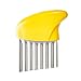 Emsiok Couteau Lame Ondulée, Couteau à Frites Coupe Frites Ondulées Couteau de Tranches de Pomme de Terre en Acier Crinkle Cutter Enfant Cuisine Outil de Coupe de Plis pour Fruit Carrot Légume Jaune