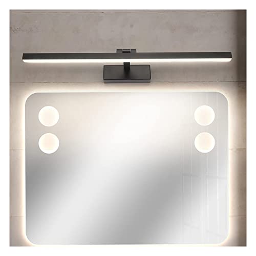 Espejo luz frontal negro de 41 a 110 cm con iluminación LED impermeable para hogar