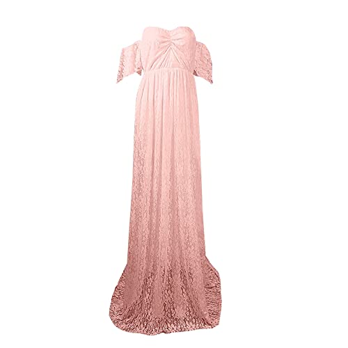 Vestido largo de encaje para mujer, de manga corta, para fotografía, vestido de manga voladora, vestido casual midi, 1 unidad., XXL