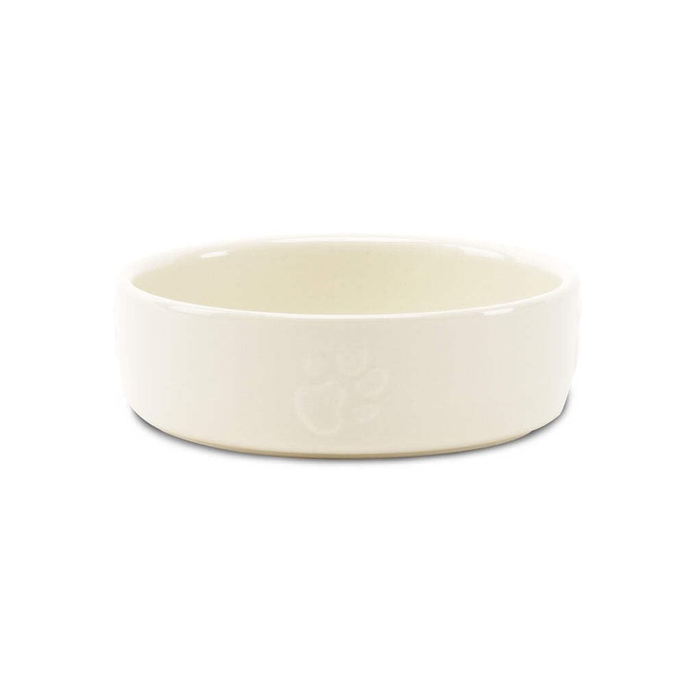 Scruffs Icon Stoneware Pet Food Bowl Food Bowl 15 cm x 15 cm x 5.5 cm Cream
