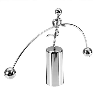 لعبة توازن الوزن الرجل الفضي من ديجانت لتخفيف التوتر والحركة الديناميكية الدائمة | هدية للمنزل والمكتب، صلب