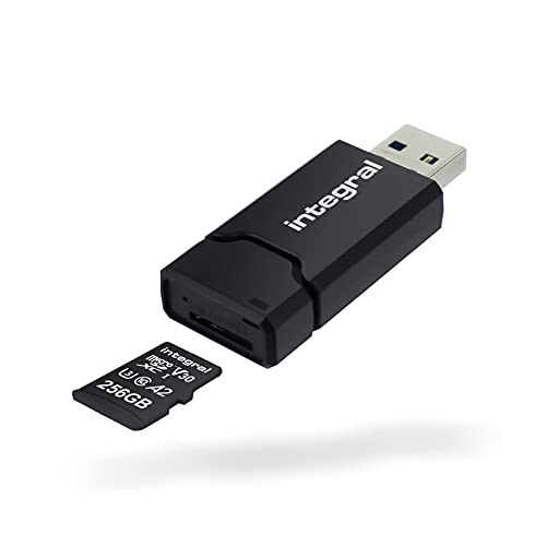 Integral Adaptateur Carte mémoire Micro SDUSB3.0 - Vitesse de Lecture jusqu'à 170MB/s et d'écriture jusqu'à 130MB/s Compact et Ultra-Plat et Compatible avec Micro SD microSDHC microSDXC