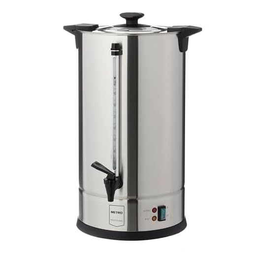 METRO Professional Kaffeemaschine GCM4015, 15 Liter, 100 Tassen, 1650 W, mit Filter, Warmhaltefunktion, Überhitzungsschutz, Füllstandsanzeige, Kühle Außenwand, Deckelverschluss, silber