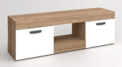 Conjunto-Muebles-Argos-Salon-Comedor-Blanco-Mate-y-Naturale-Estilo-Moderno-Mesa-TV-Estante-Vitrina-Baja Conjunto-Muebles-Argos-Salon-Comedor-Blanco-Mate-y-Naturale-Estilo-Moderno-Mesa-TV-Estante-Vitrina-Baja