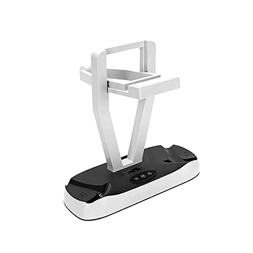 Station de Charge pour Manette VR, Station de Charge VR avec Support de Casque VR,Magnétiques Chargeur de Contrôleur VR avec Lumières Colorées RGB