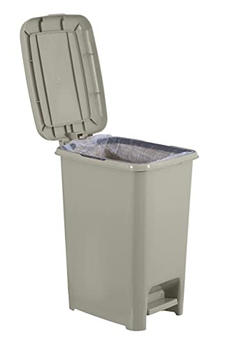 Superio Slim Pedal Trash Can 16 Qt. (Soft Beige) #TOP2