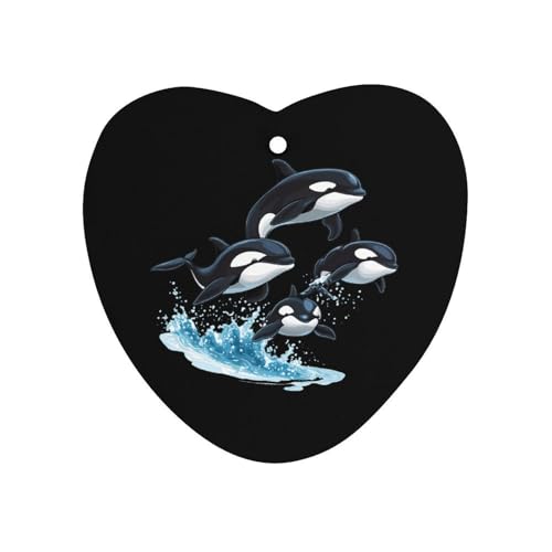 Killer Whale Orca Whale Family Car Air Freshener Hanging Aromatherapy Tablets for Car Accessories Love form